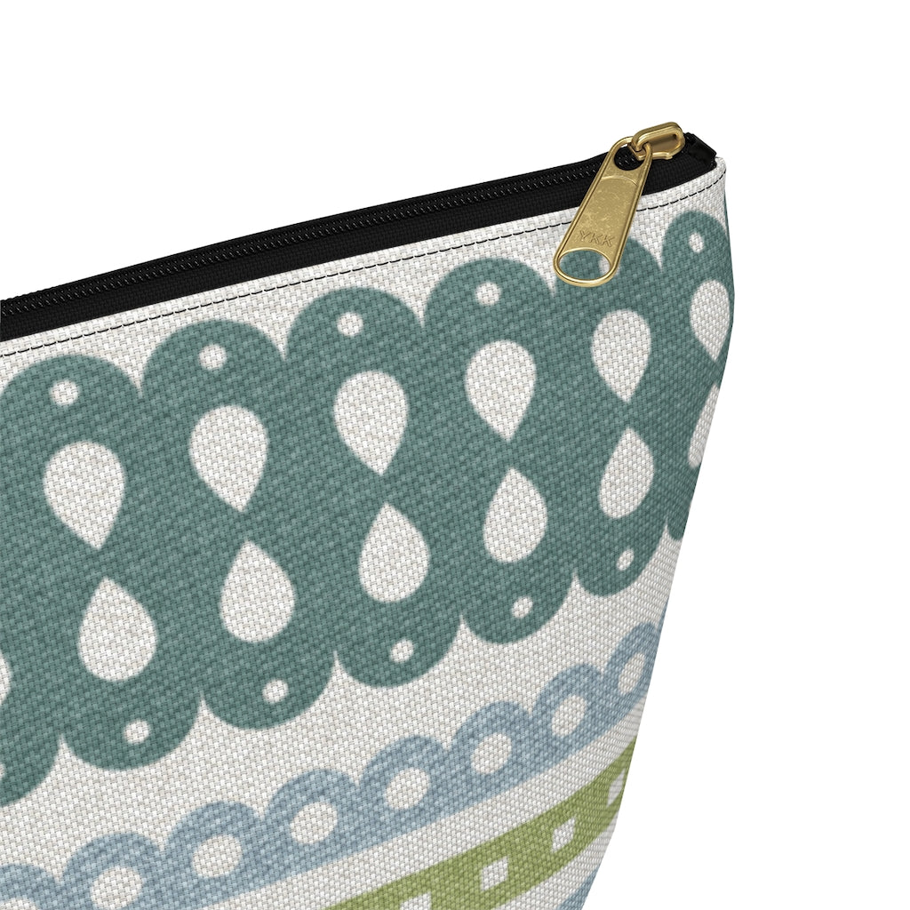 Ribbon Candy Accessory Pouch w T-bottom in Green