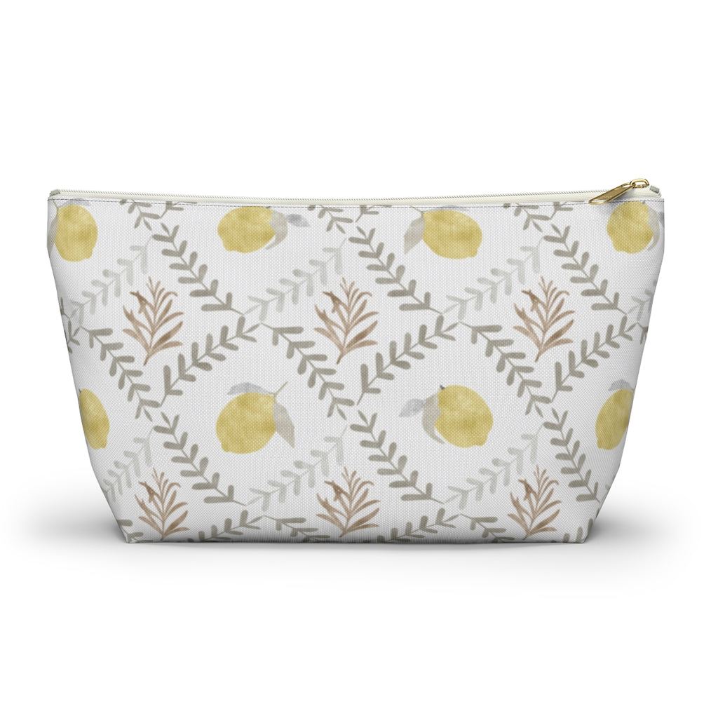 Lemon Tile Accessory Pouch w T-bottom in Gray