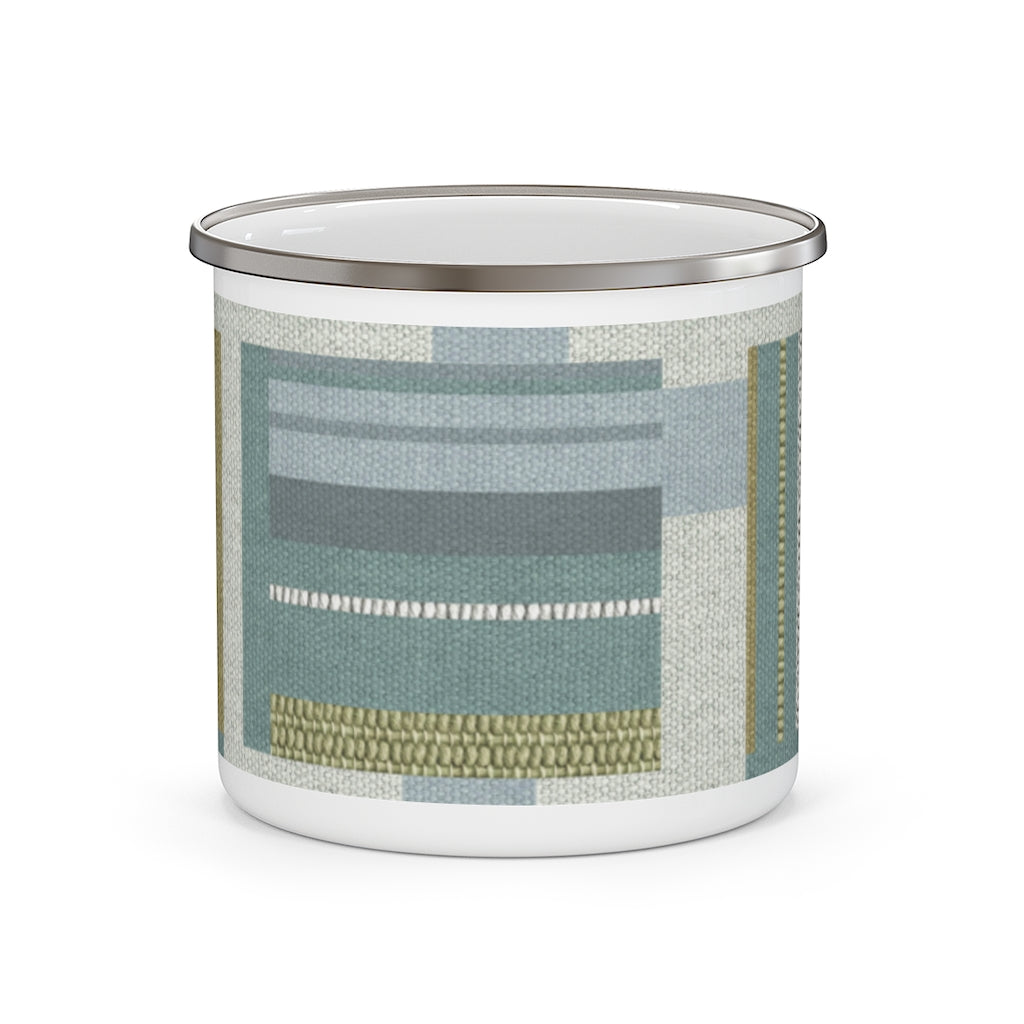 Bird Code Enamel Mug in Aqua