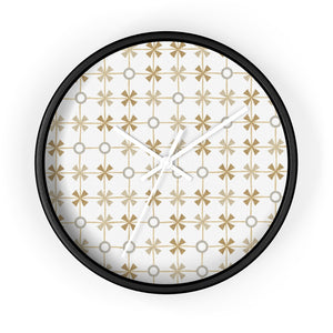 Plaid With Circles Wall Clock in Orange