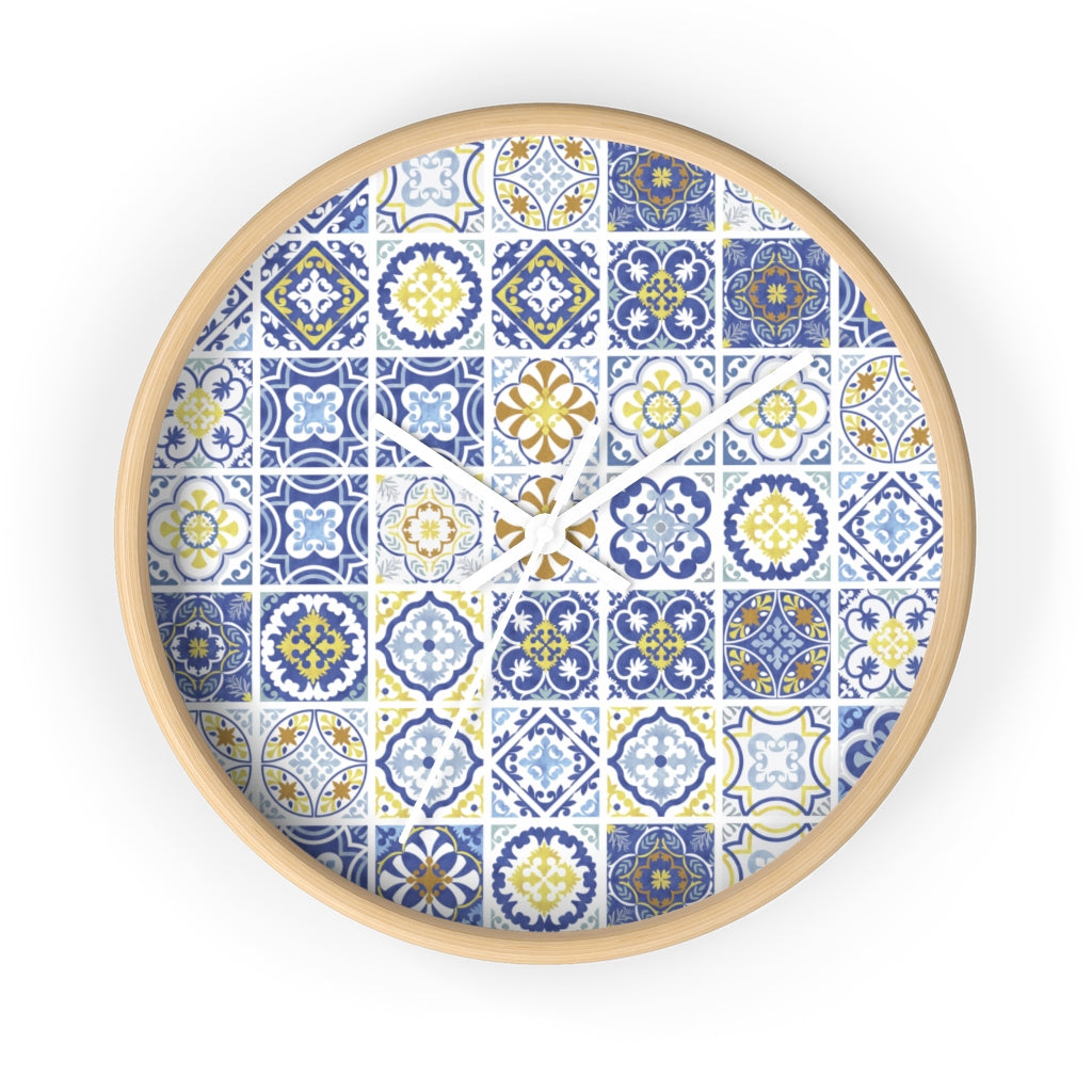 Seville Square Wall Clock in Blue