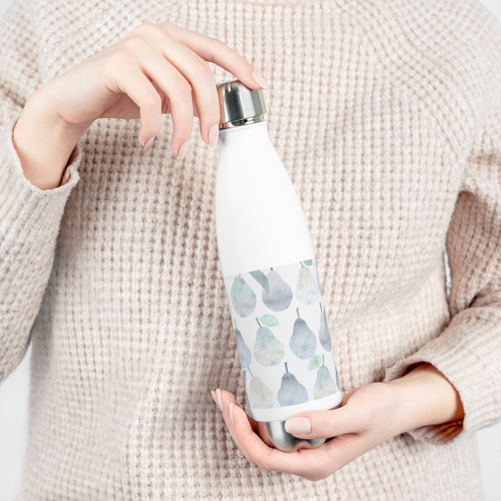 Watercolor Pears 20oz Insulated Bottle in Light Blue