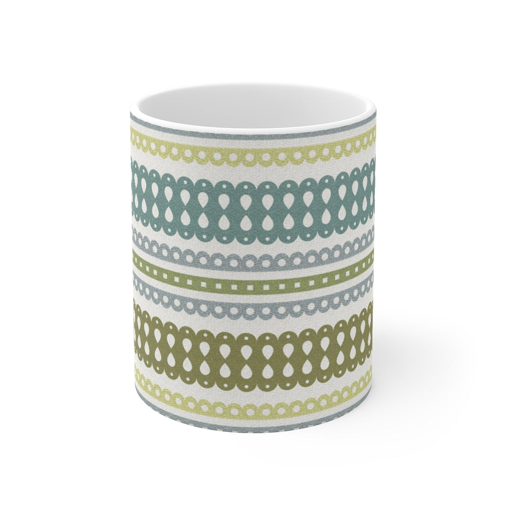 Ribbon Candy Mug in Aqua