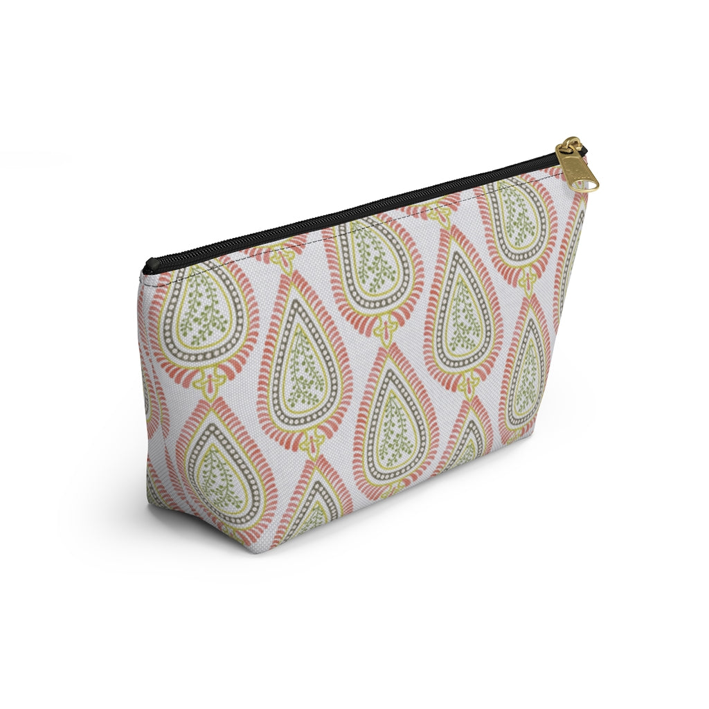 Teardrop Accessory Pouch w T-bottom in Coral