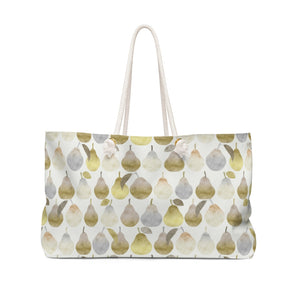 Watercolor Pears Weekender Bag in Gold