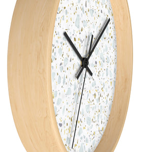 Glass Terrazzo Wall Clock in Aqua