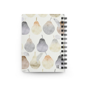 Watercolor Pears Spiral Bound Journal in Gray