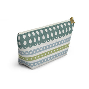 Ribbon Candy Accessory Pouch w T-bottom in Green
