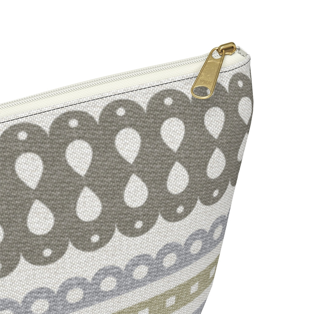 Ribbon Candy Accessory Pouch w T-bottom in Brown
