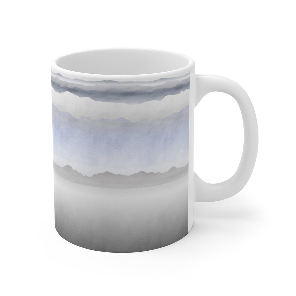 Watercolor Mountains Mug in Blue