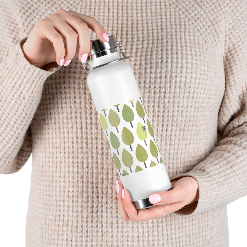 Trees with Birdhouses 22oz Vacuum Insulated Bottle in Green