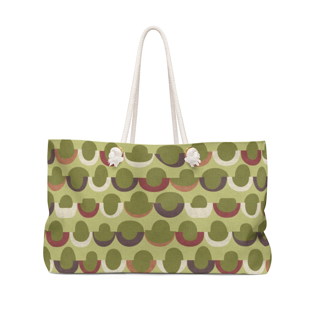 Half Moons Weekender Bag in Green