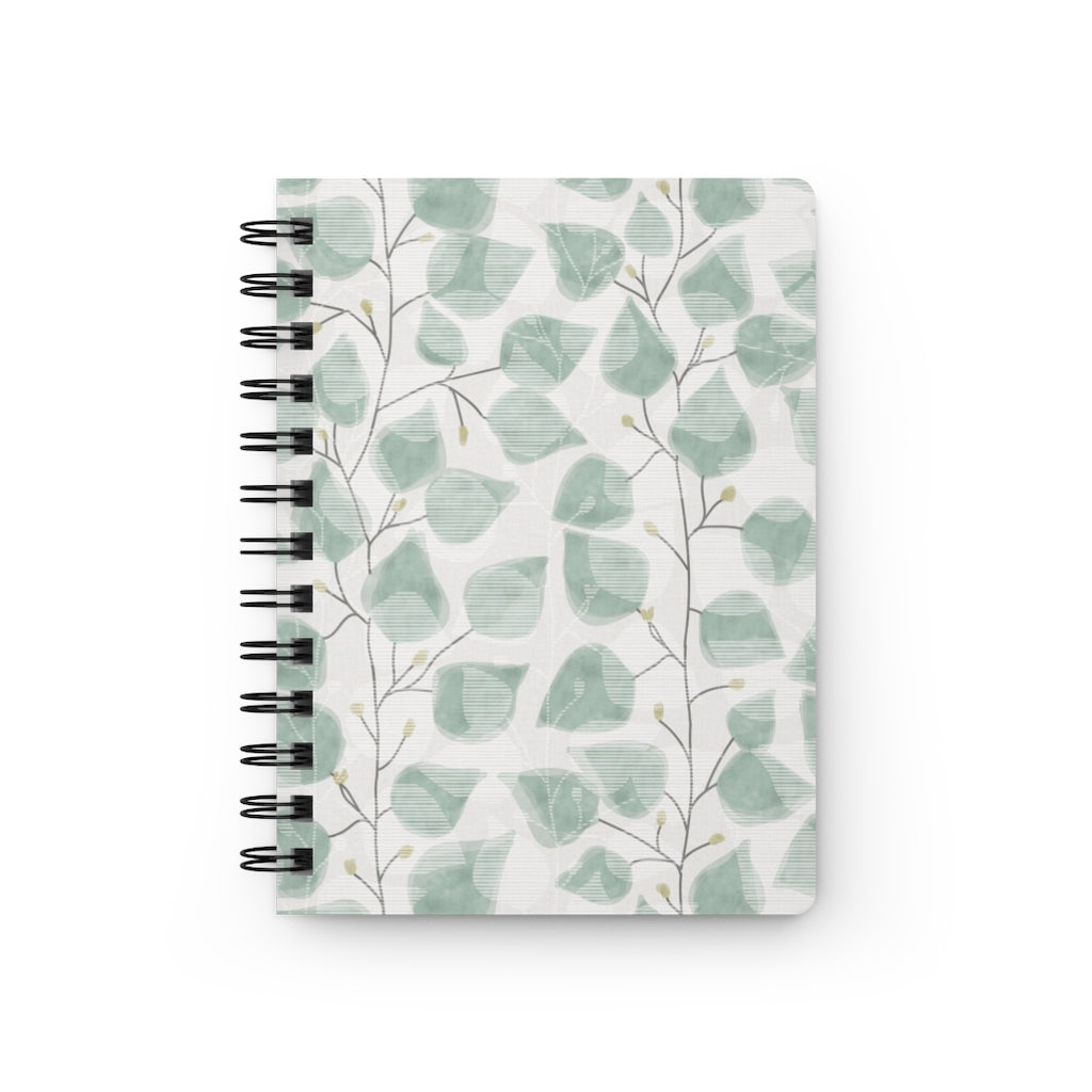 Budding Vine Spiral Bound Journal in Aqua