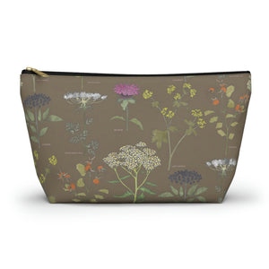 Healing Herbs Accessory Pouch w T-bottom in Brown