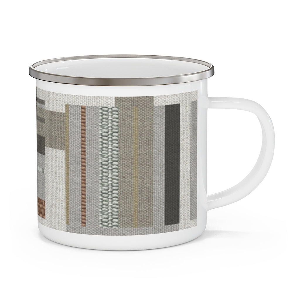 Bird Code Enamel Mug in Gray