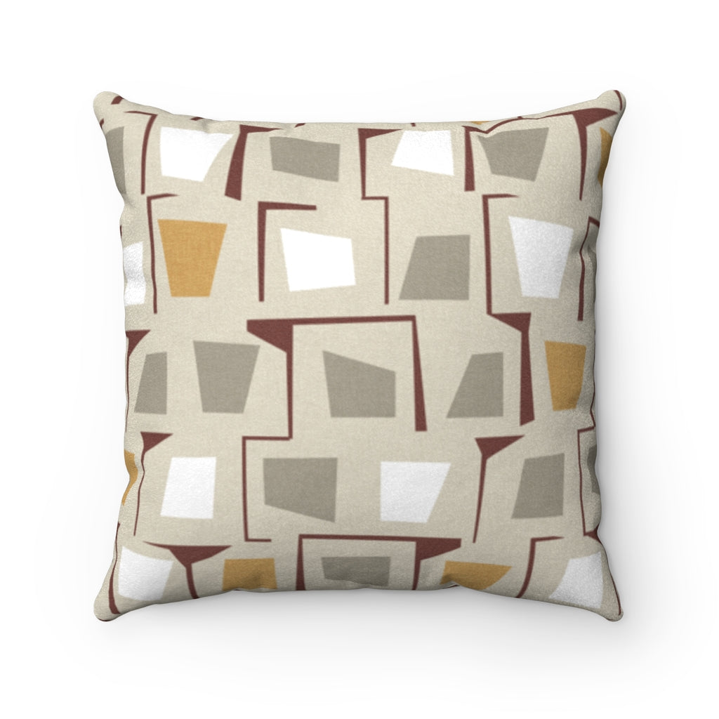 Googie Square Throw Pillow in Taupe