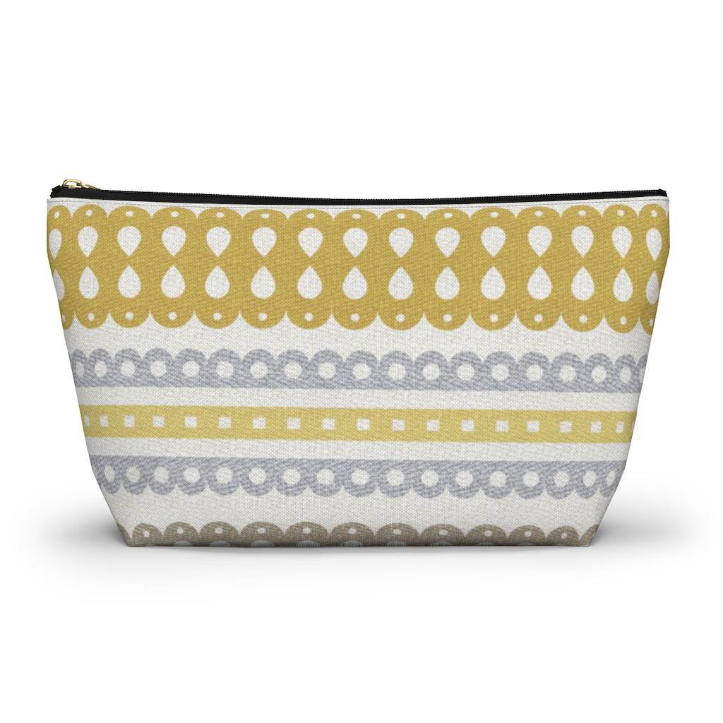 Ribbon Candy Accessory Pouch w T-bottom in Yellow