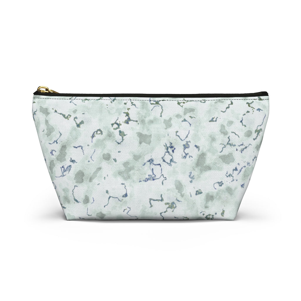 Carrara Marble Accessory Pouch w T-bottom in Blue