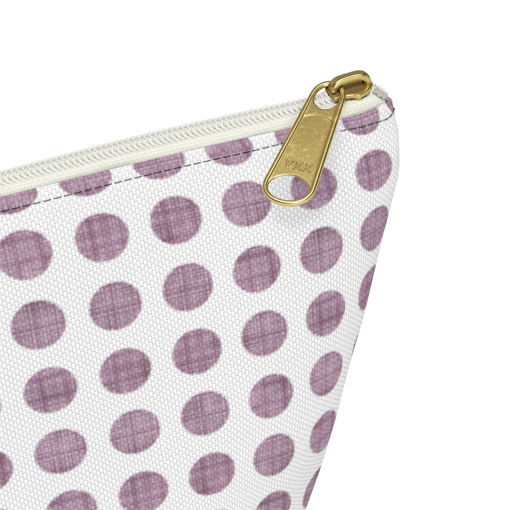 Textured Polka Dots Accessory Pouch w T-bottom in Purple