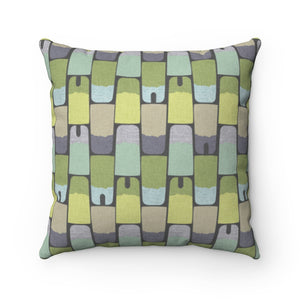 Popsicles Square Throw Pillow in Green