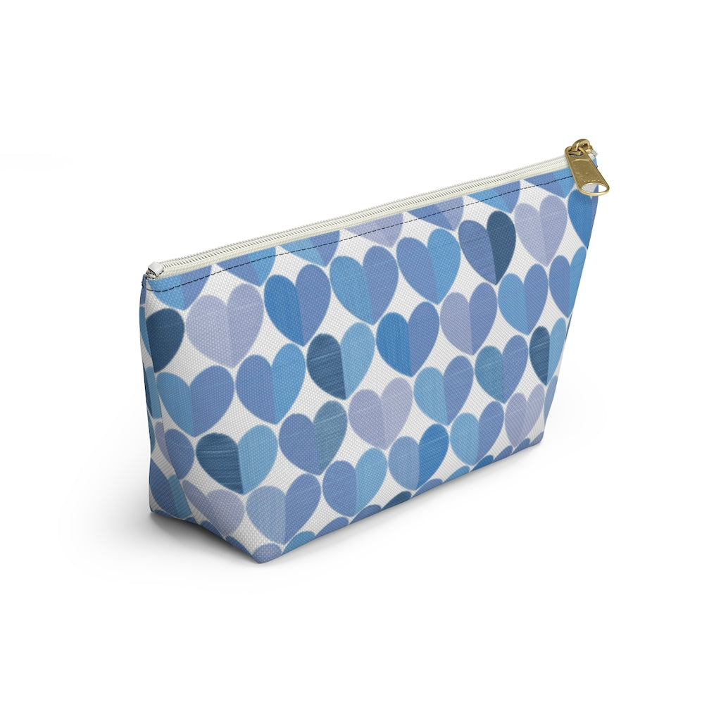 Love Accessory Pouch w T-bottom in Blue