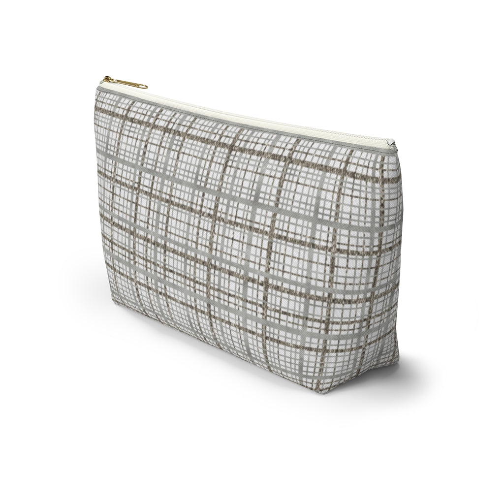 Rogers Tartan Accessory Pouch w T-bottom in Gray