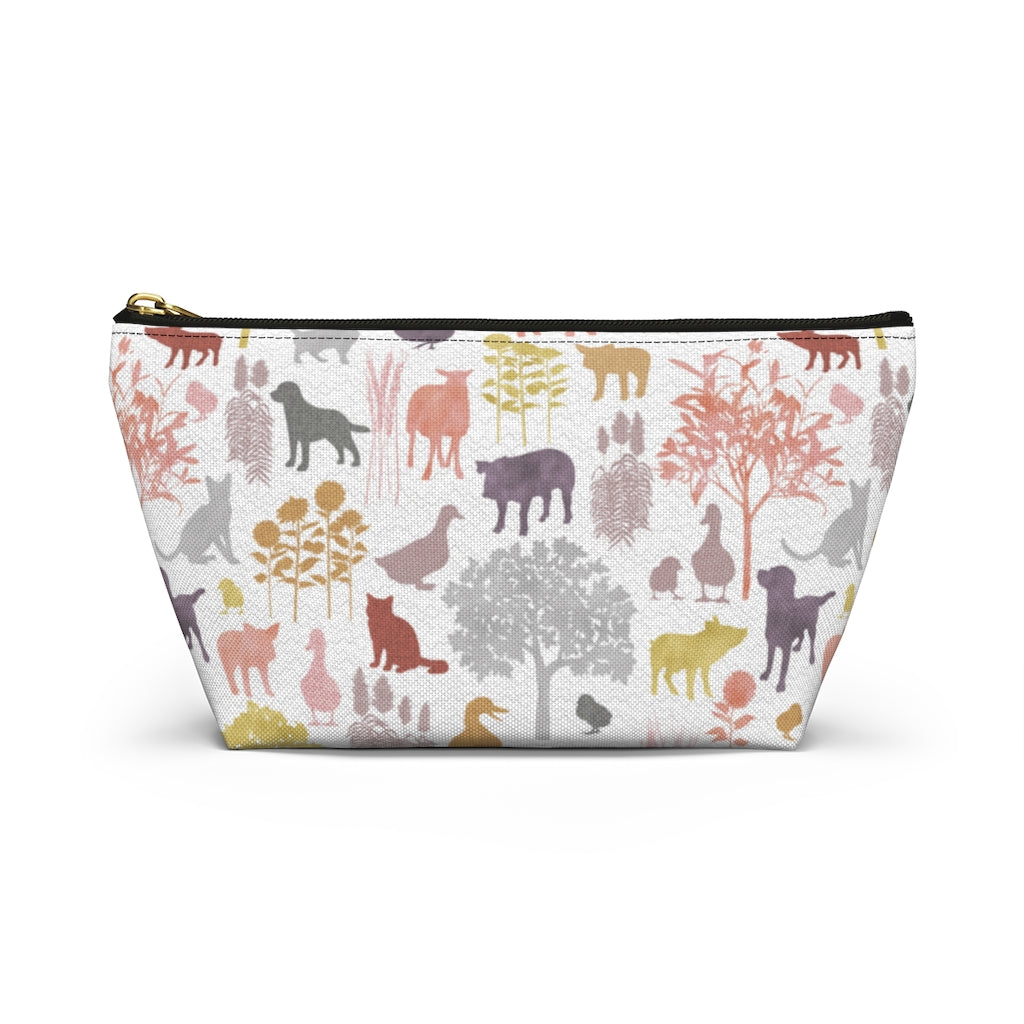 On the Farm Accessory Pouch w T-bottom in Pink