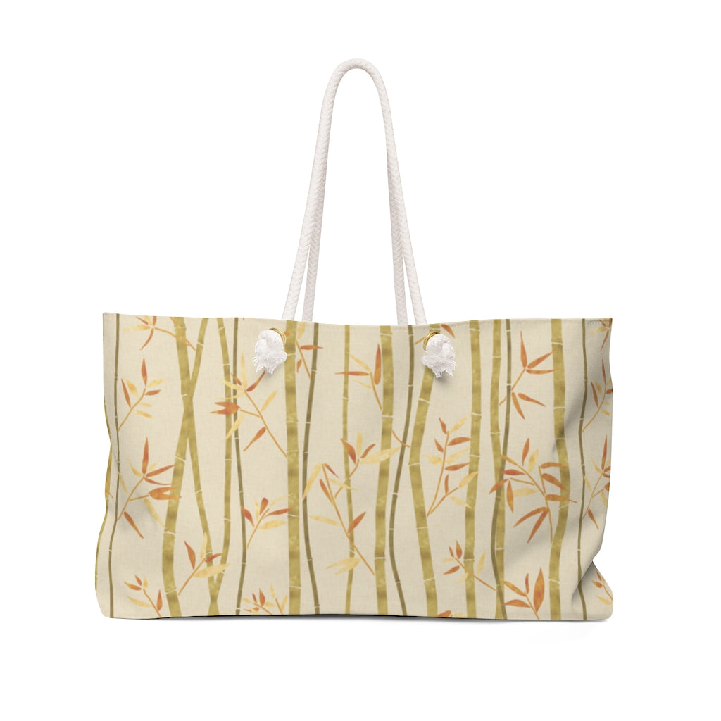 Bamboo Weekender Bag in Gold