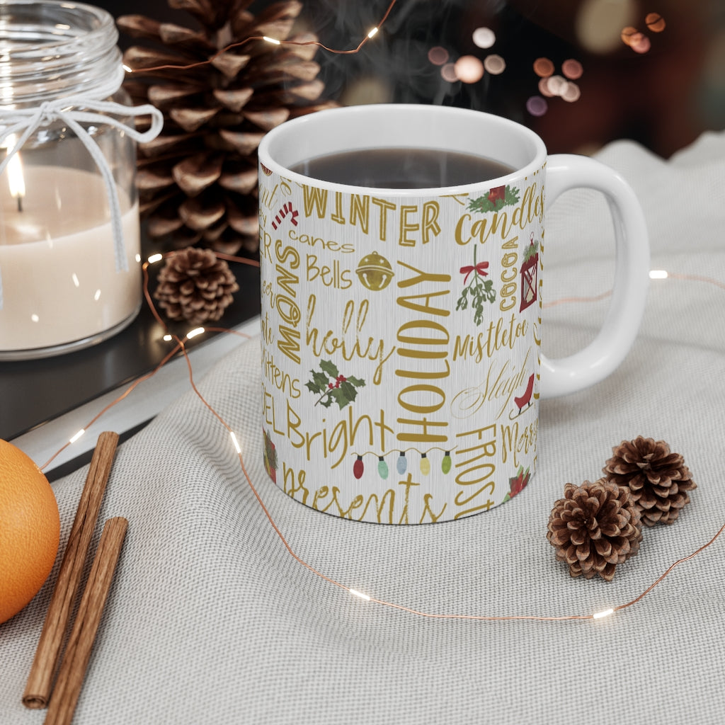 Holiday Cheer Mug in Gold