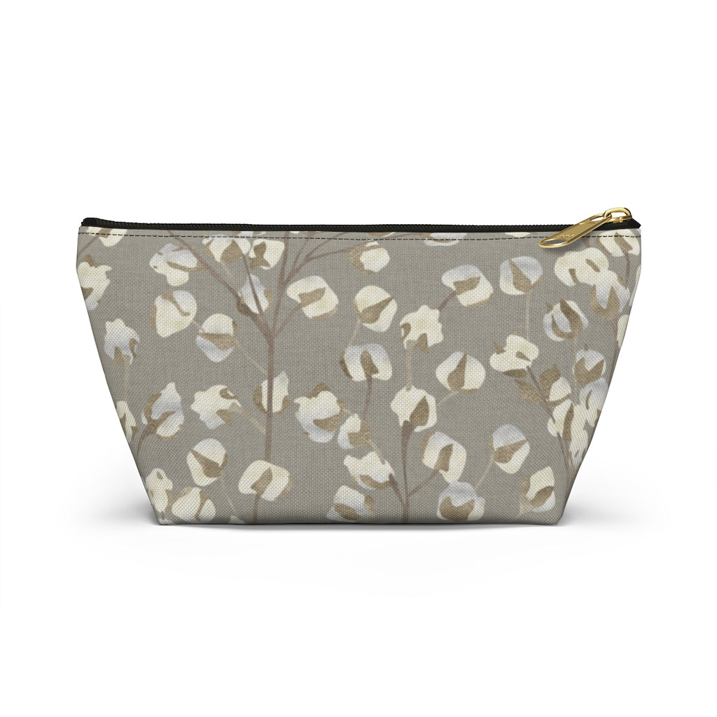 Cotton Branch Accessory Pouch w T-bottom in Brown