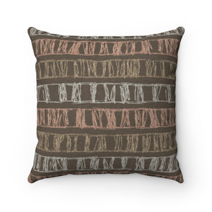 Sketch Stripe Square Throw Pillow in Pink