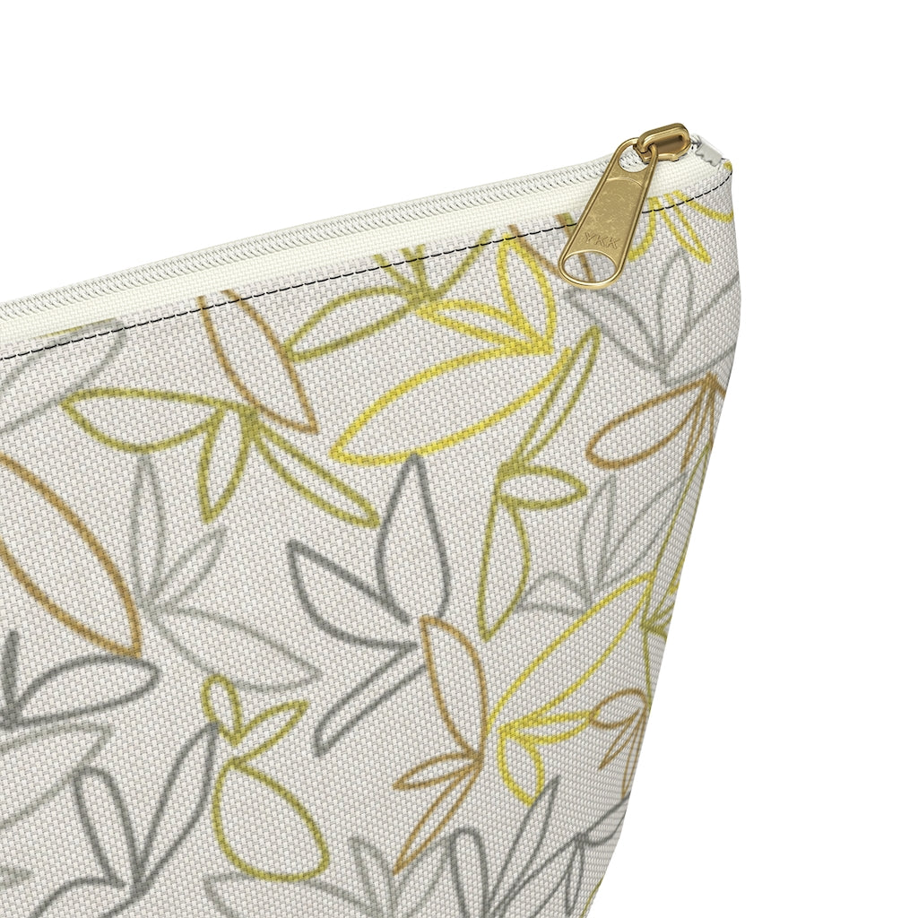 Sketch Leaf Accessory Pouch w T-bottom in Yellow