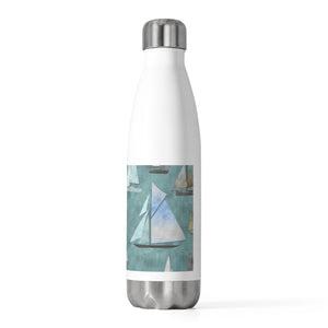 Watercolor Sailboats 20oz Insulated Bottle in Teal