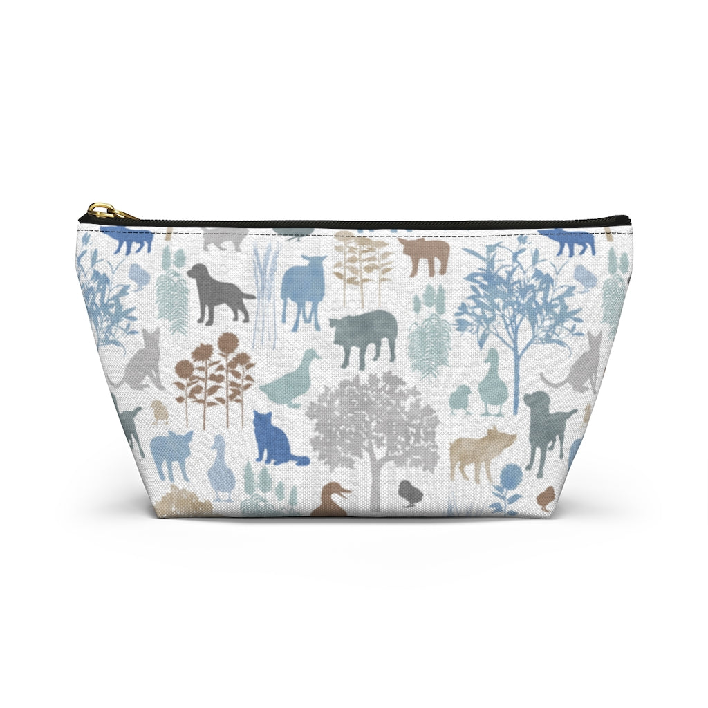 On the Farm Accessory Pouch w T-bottom in Blue