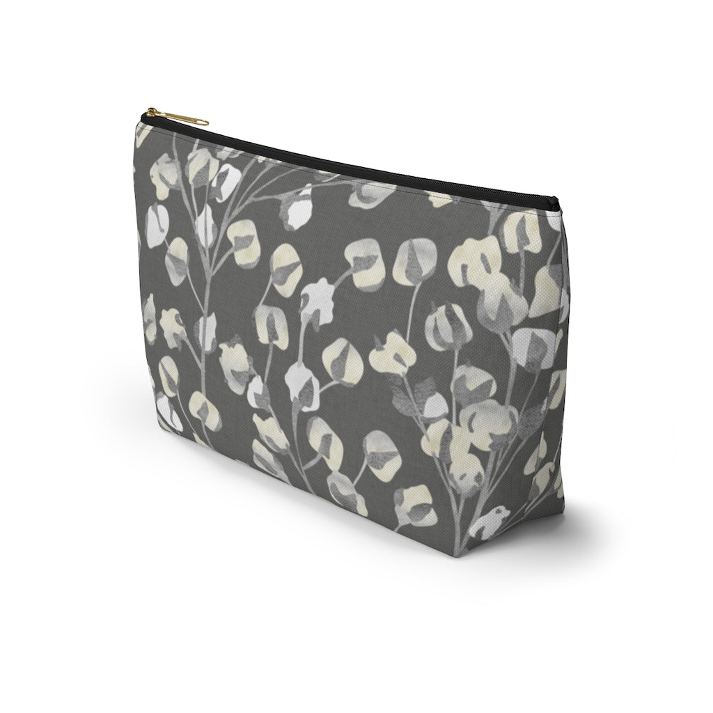 Cotton Branch Accessory Pouch w T-bottom in Gray
