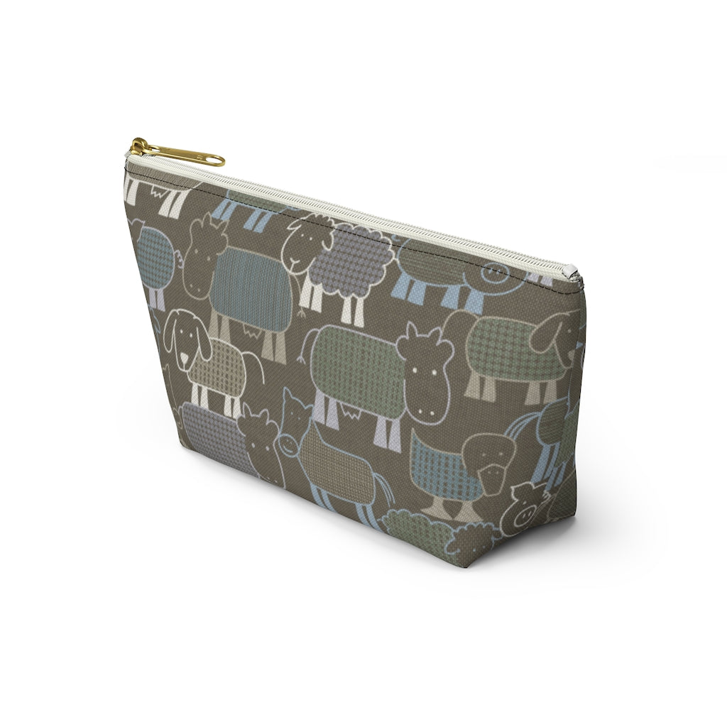 Animal Farm Accessory Pouch w T-bottom in Brown