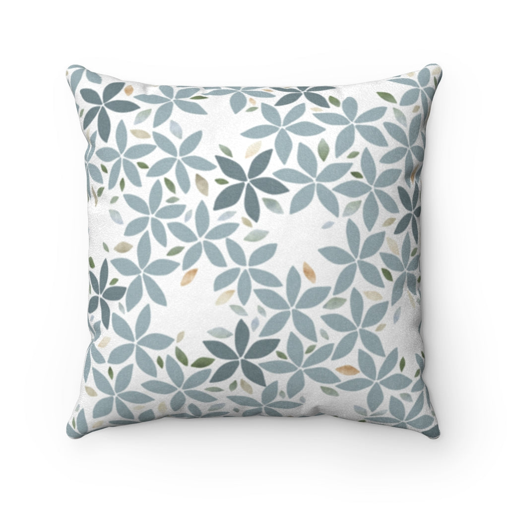 Snowbell Square Throw Pillow in Aqua