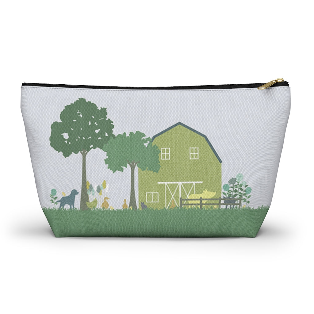 Barnyard Fun Accessory Pouch w T-bottom in Green