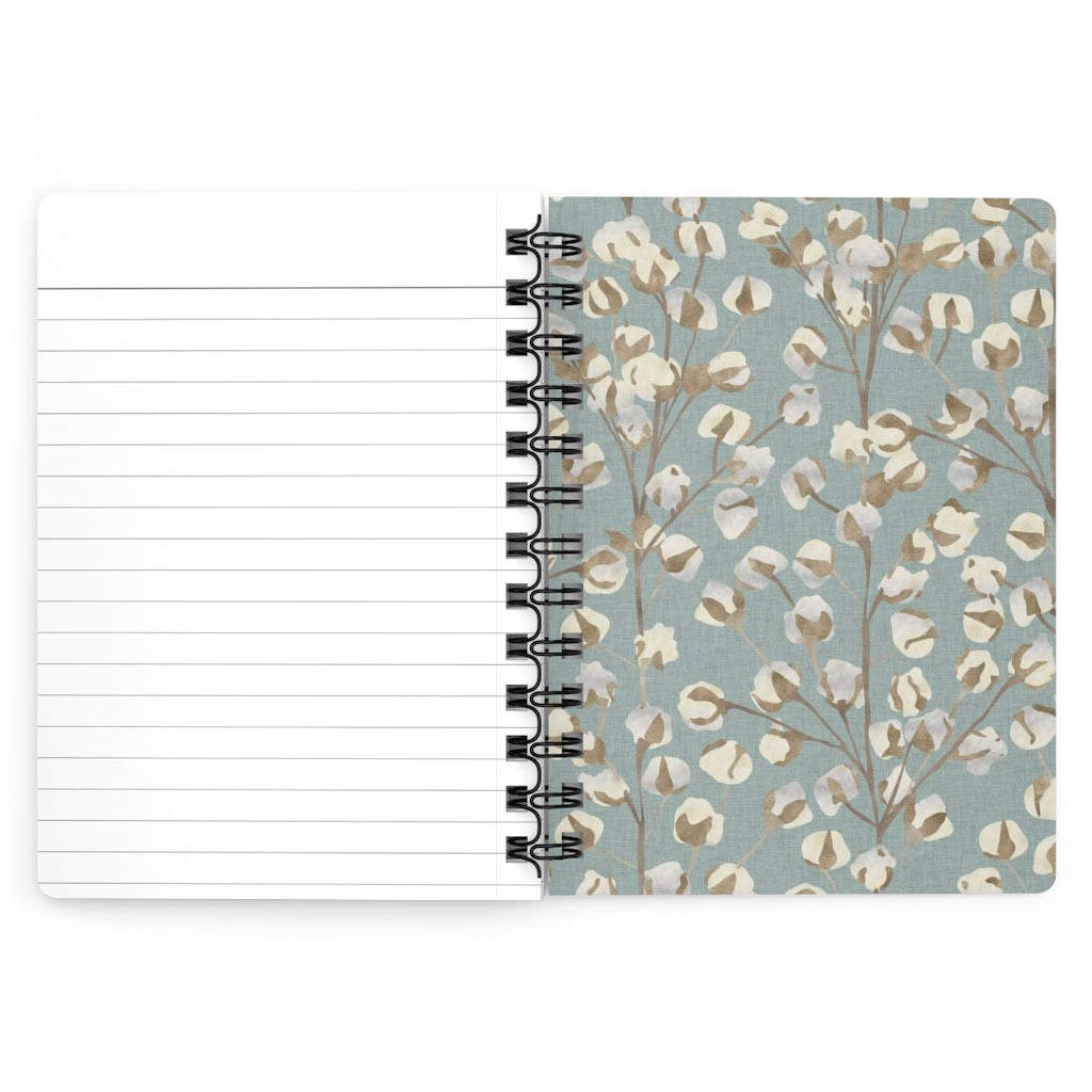 Cotton Spiral Bound Journal in Aqua