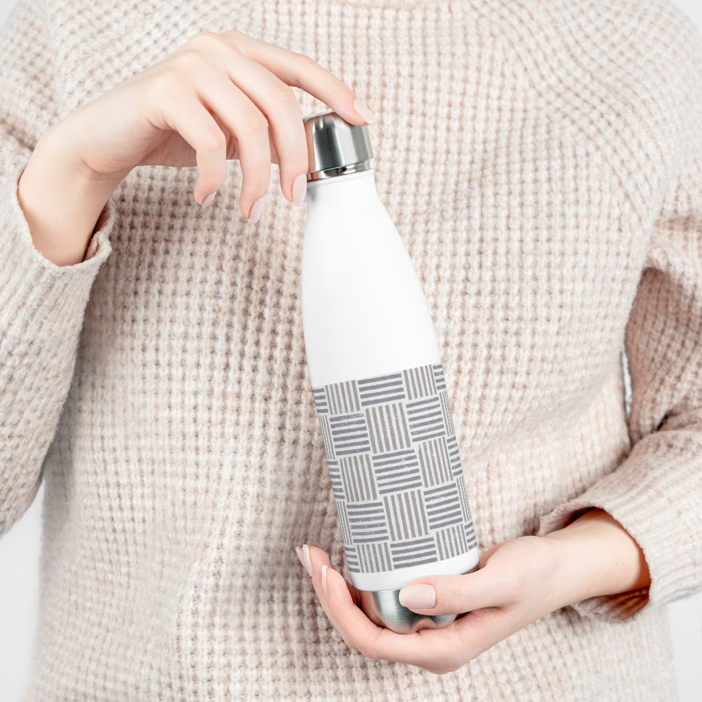 Block Plaid 20oz Insulated Bottle in Taupe