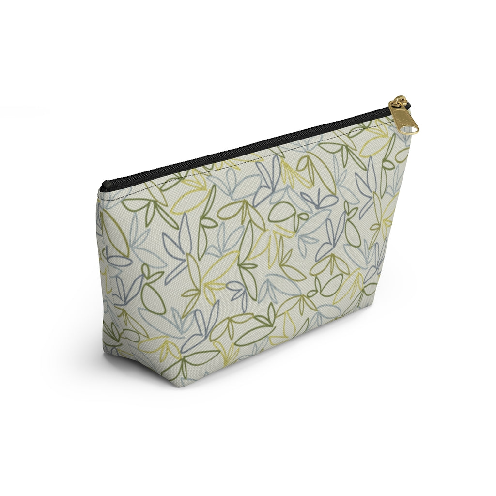 Sketch Leaf Accessory Pouch w T-bottom in Green