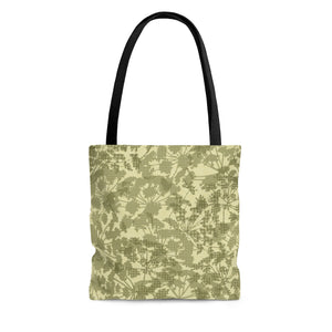 Floral Plaid Tote Bag in Green