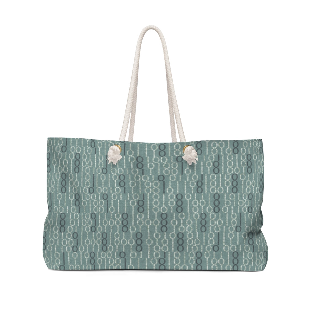 Railroad Code Weekender Bag in Aqua