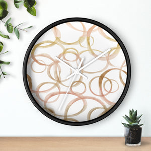 Watercolor Rings Wall Clock in Brown