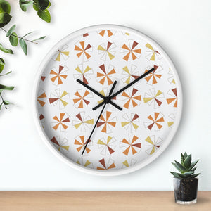 Mini Pinwheels Wall Clock in Orange