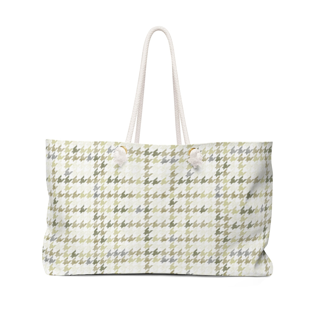 Plaid Houndstooth Weekender Bag in Green