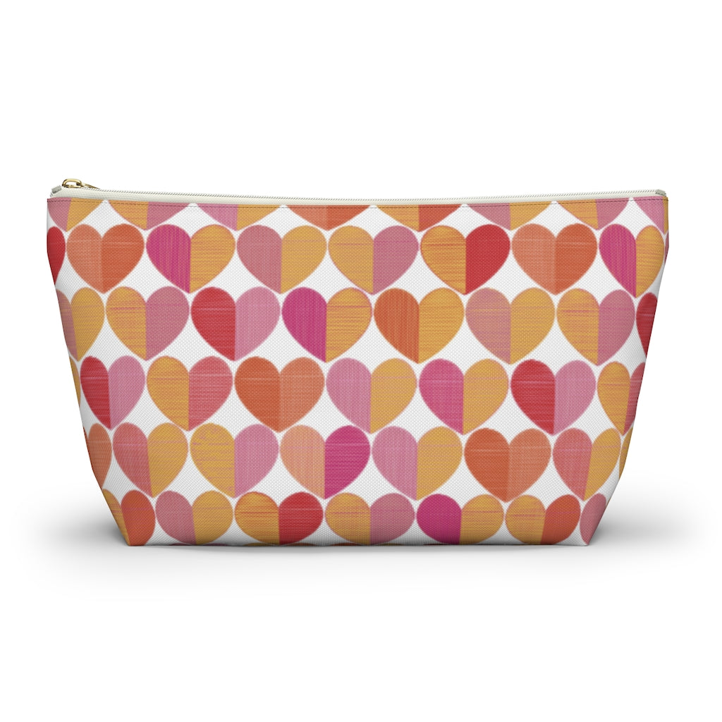 Love Accessory Pouch w T-bottom in Red