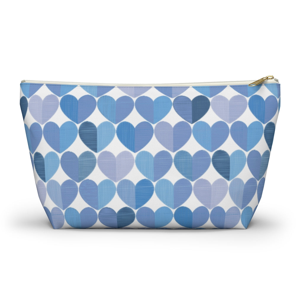 Love Accessory Pouch w T-bottom in Blue