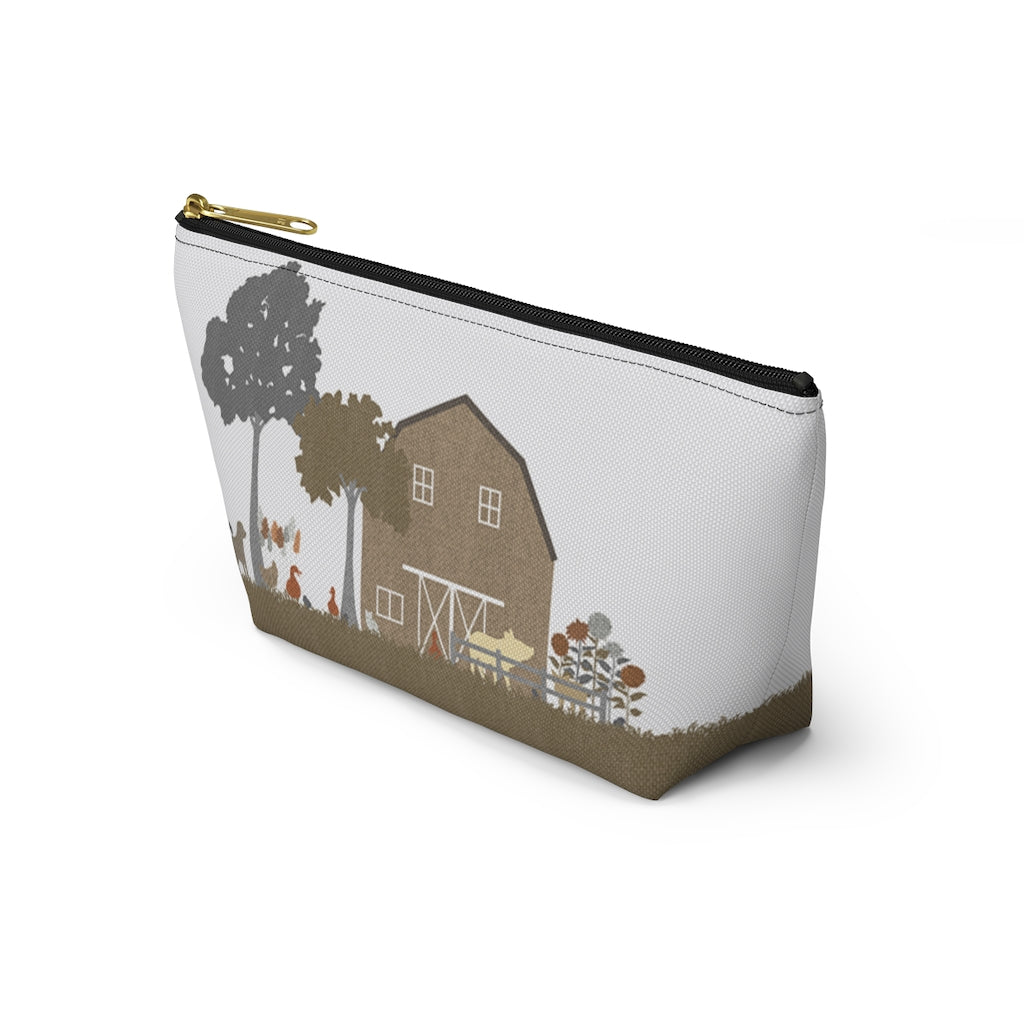 Barnyard Fun Accessory Pouch w T-bottom in Brown