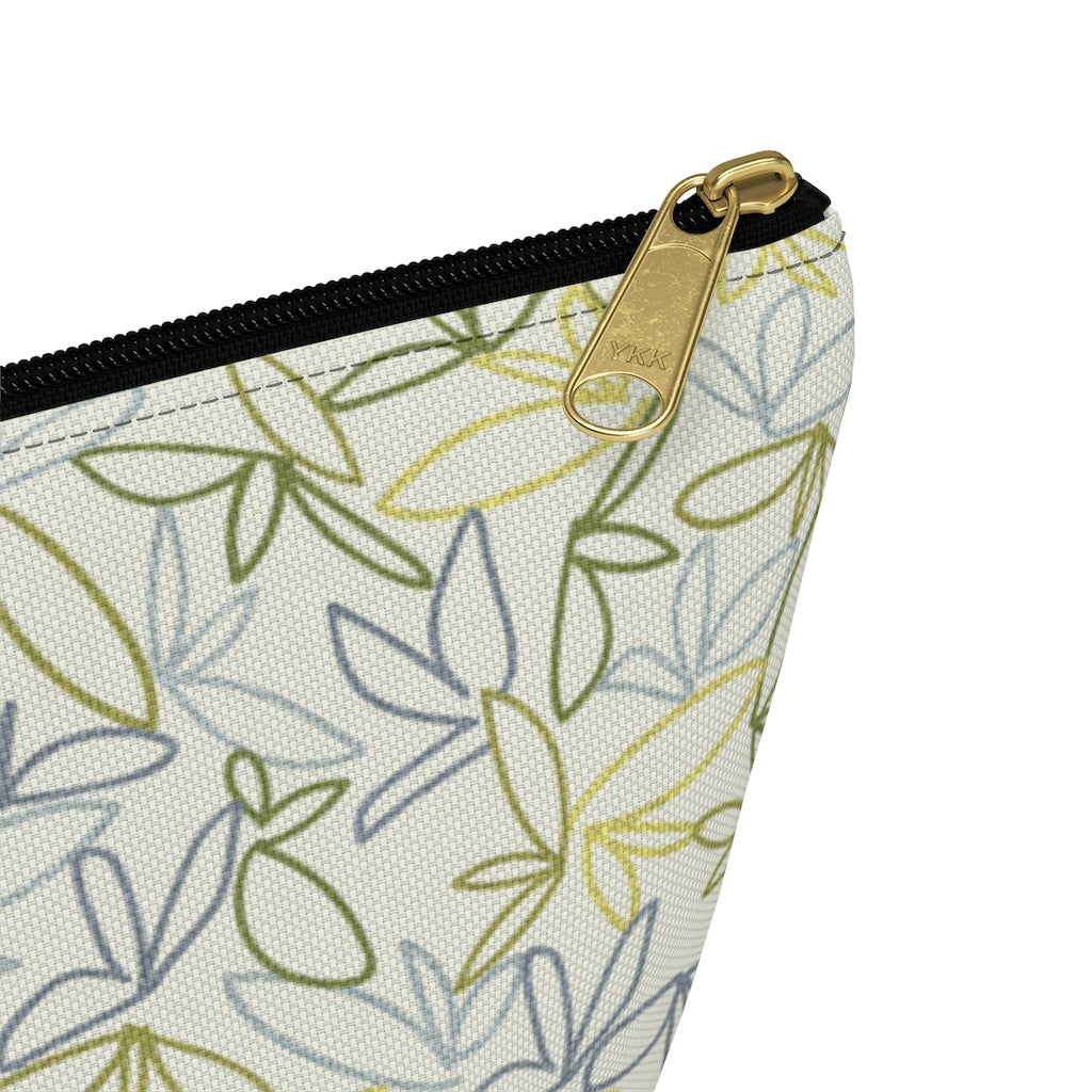 Sketch Leaf Accessory Pouch w T-bottom in Green
